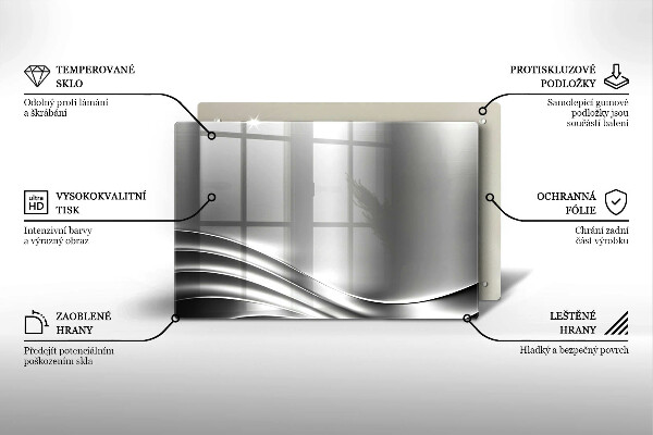 Tabla de cortar de vidrio Estructura metálica