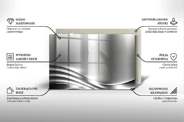 Tabla de cortar de vidrio Estructura metálica