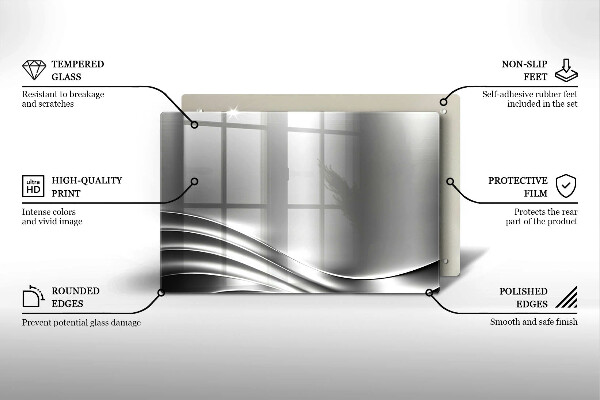 Tabla de cortar de vidrio Estructura metálica
