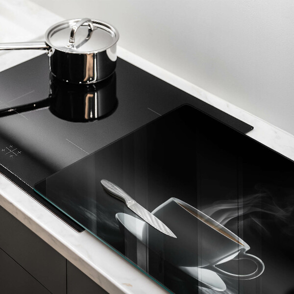 Tabla de cortar de vidrio Taza de café caliente