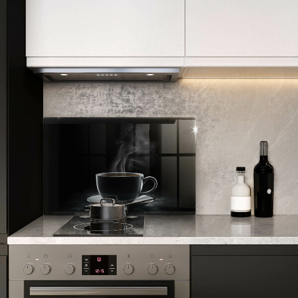 Tabla de cortar de vidrio Taza de café caliente