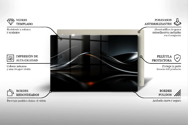 Tabla de cortar de vidrio Diseño abstracto 3d