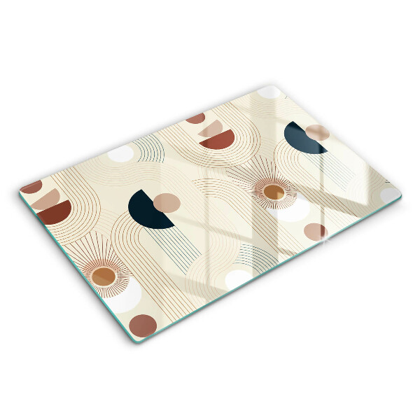 Tabla de cortar de vidrio Formas de geometría boho