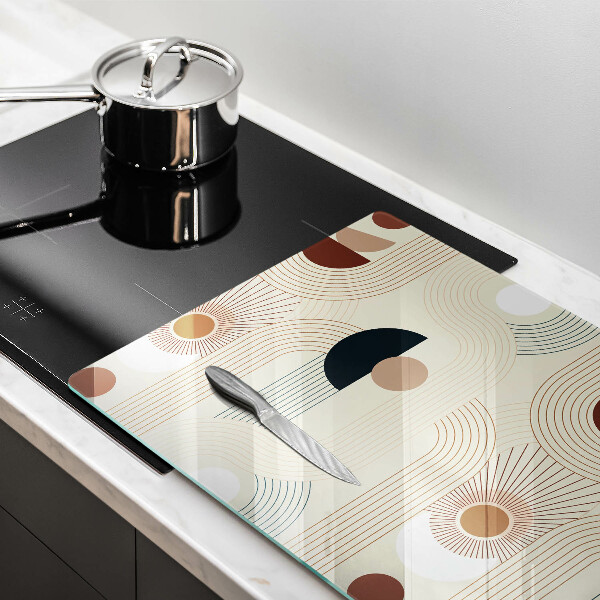 Tabla de cortar de vidrio Formas de geometría boho