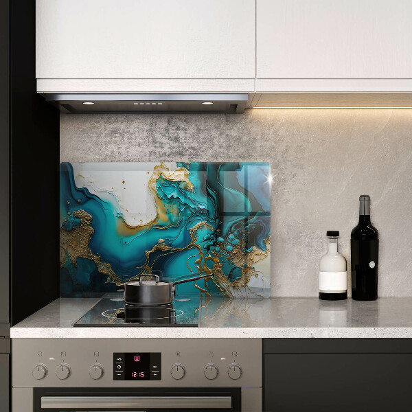 Tabla de cortar de vidrio Abstracción turquesa