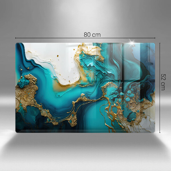 Tabla de cortar de vidrio Abstracción turquesa