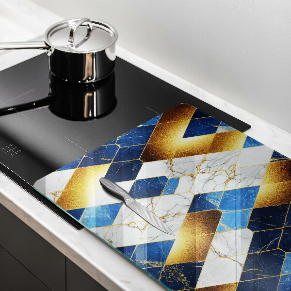 Tabla de cortar de vidrio Rombos de mármol dorado