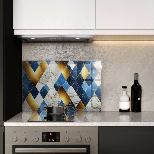 Tabla de cortar de vidrio Rombos de mármol dorado