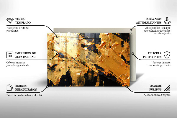 Tabla de cortar de vidrio Textura de pintura elegante