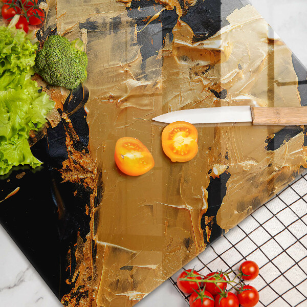 Tabla de cortar de vidrio Textura de pintura elegante