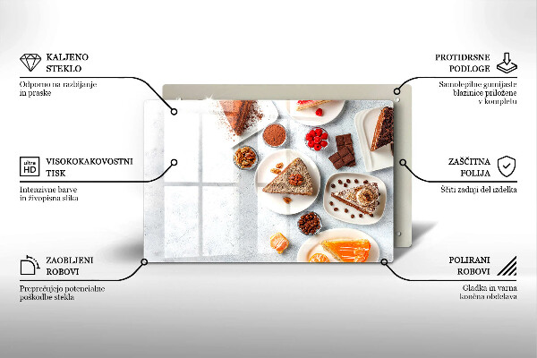 Tabla de cortar de vidrio La dulzura del pastel