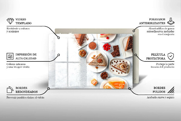 Tabla de cortar de vidrio La dulzura del pastel