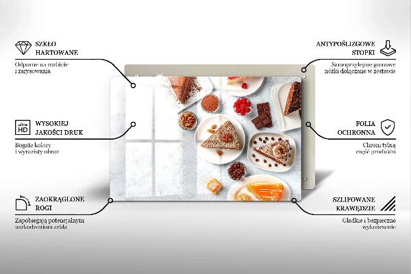 Tabla de cortar de vidrio La dulzura del pastel