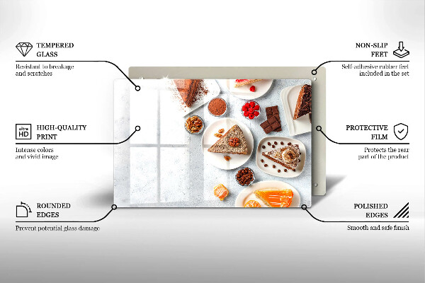 Tabla de cortar de vidrio La dulzura del pastel