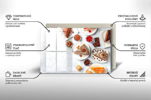 Tabla de cortar de vidrio La dulzura del pastel