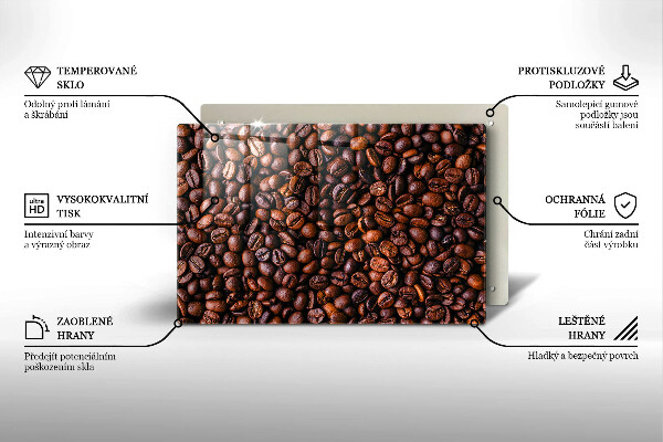 Tabla de cortar de vidrio Granos de café
