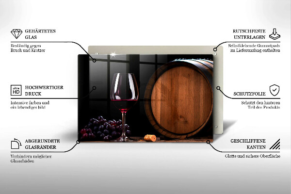 Tabla de cortar de vidrio Copa de vino de barril