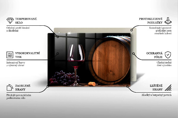 Tabla de cortar de vidrio Copa de vino de barril