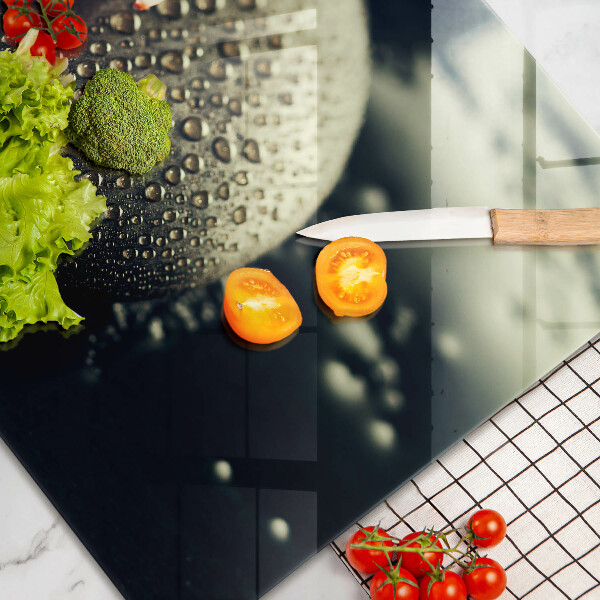 Tabla de cortar de vidrio Flores piedras zen