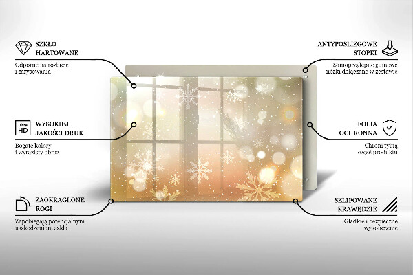 Tabla de cortar de vidrio Copos de nieve