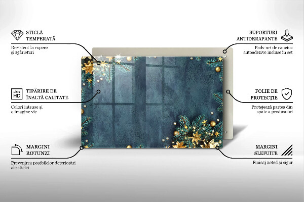 Tabla de cortar de vidrio Decoraciones de navidad