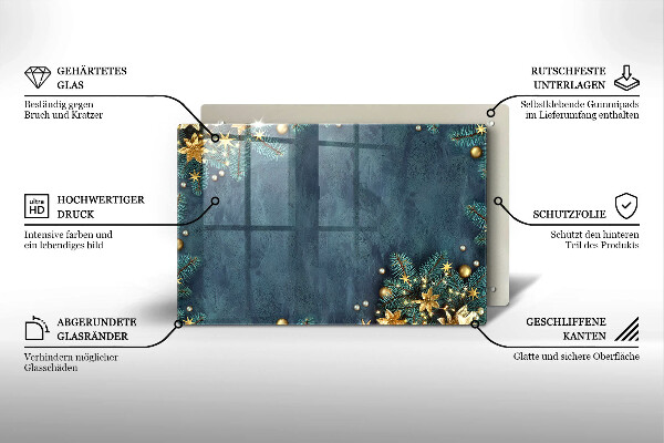 Tabla de cortar de vidrio Decoraciones de navidad