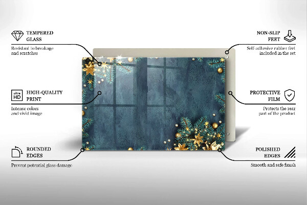 Tabla de cortar de vidrio Decoraciones de navidad