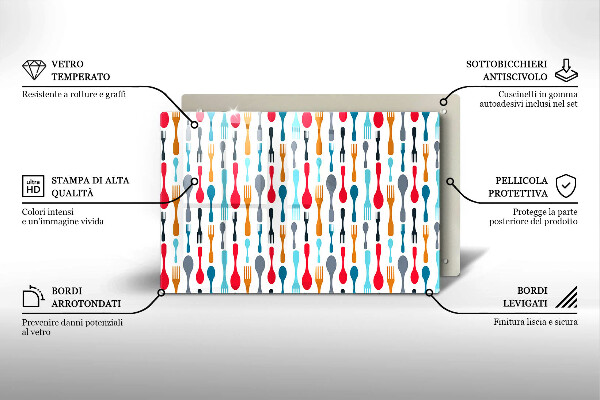 Tabla de cortar de vidrio Ilustración de cuchara