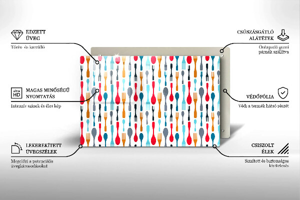 Tabla de cortar de vidrio Ilustración de cuchara