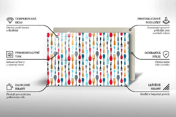 Tabla de cortar de vidrio Ilustración de cuchara