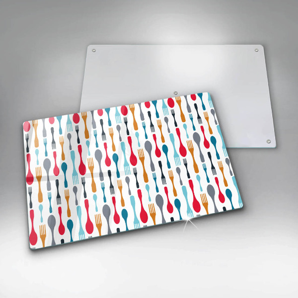 Tabla de cortar de vidrio Ilustración de cuchara