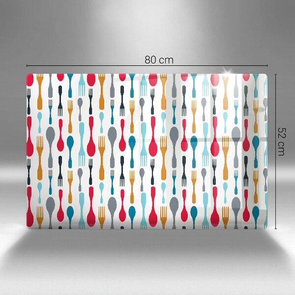 Tabla de cortar de vidrio Ilustración de cuchara