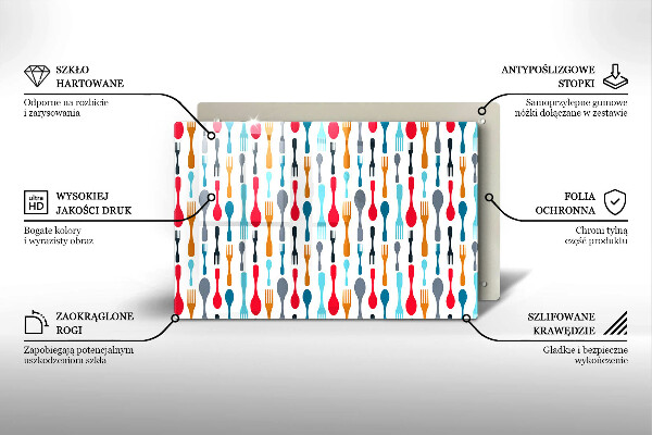 Tabla de cortar de vidrio Ilustración de cuchara