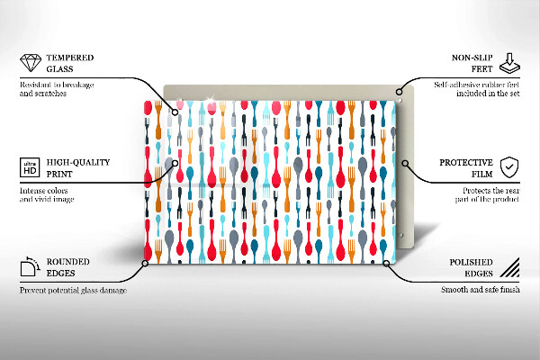 Tabla de cortar de vidrio Ilustración de cuchara