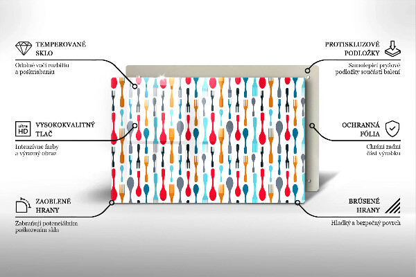 Tabla de cortar de vidrio Ilustración de cuchara