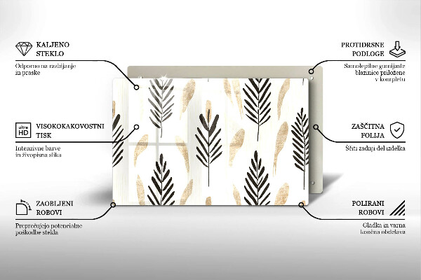 Tabla de cortar de vidrio Plantas bohemias