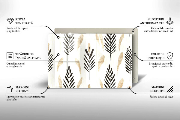 Tabla de cortar de vidrio Plantas bohemias