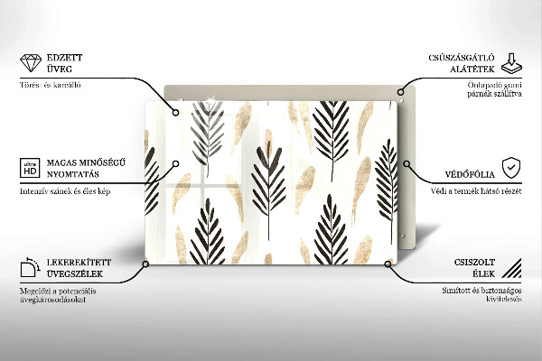Tabla de cortar de vidrio Plantas bohemias