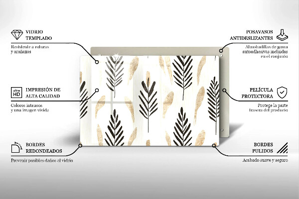 Tabla de cortar de vidrio Plantas bohemias