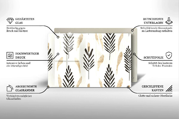 Tabla de cortar de vidrio Plantas bohemias