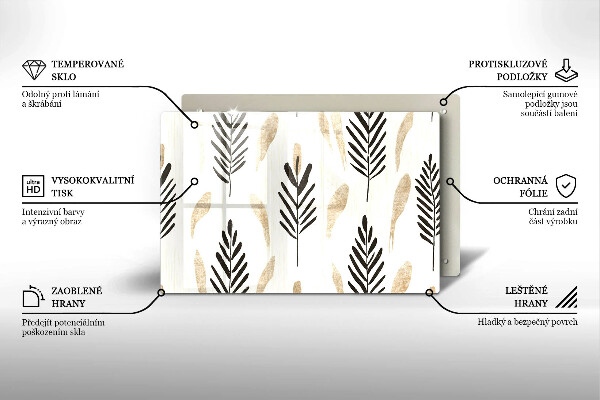 Tabla de cortar de vidrio Plantas bohemias