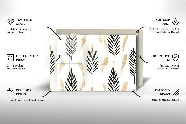 Tabla de cortar de vidrio Plantas bohemias