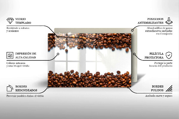 Tabla de cortar de vidrio Granos de café