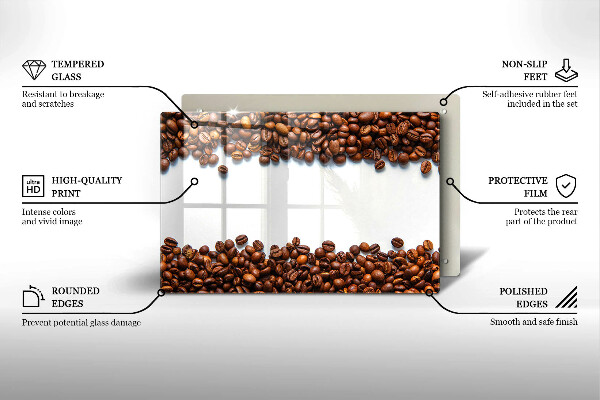 Tabla de cortar de vidrio Granos de café