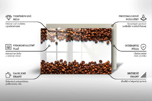 Tabla de cortar de vidrio Granos de café