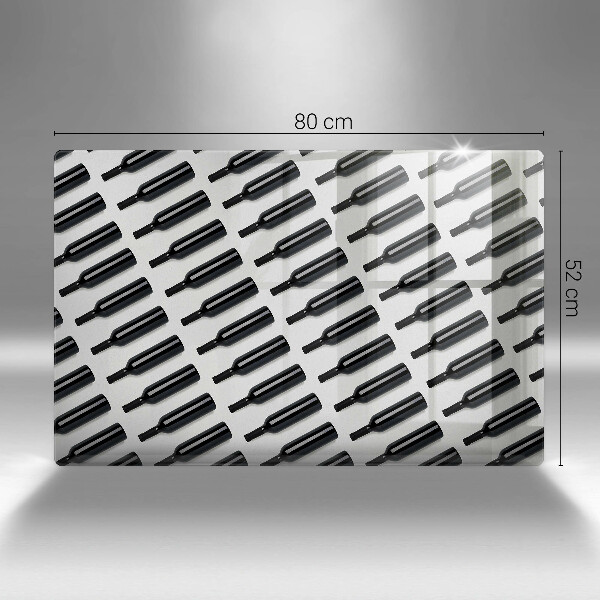 Tabla de cortar de vidrio Botellas de vino negro