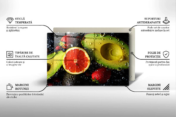 Tabla de cortar de vidrio Frutas y vegetales
