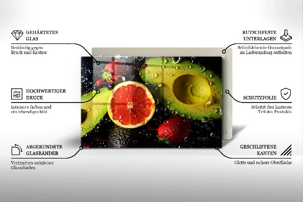 Tabla de cortar de vidrio Frutas y vegetales