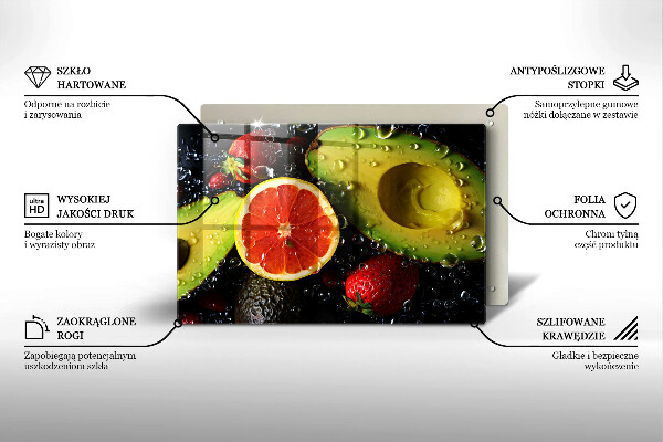 Tabla de cortar de vidrio Frutas y vegetales