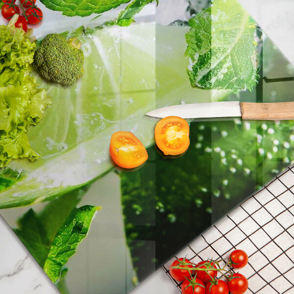 Tabla de cortar de vidrio Agua con lima y hielo